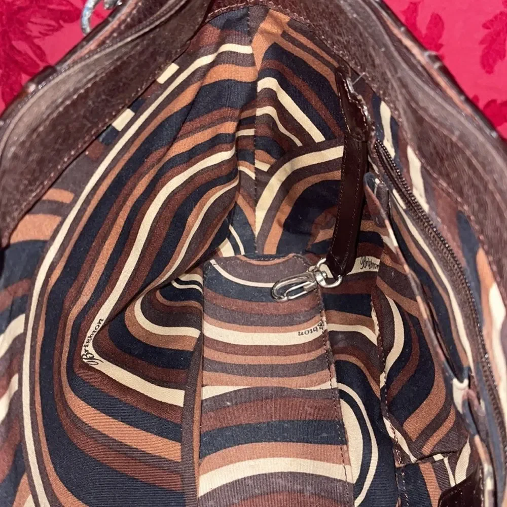 Brighton Collection Bronze Patent Leather Croc pattern Shoulder Bag‎